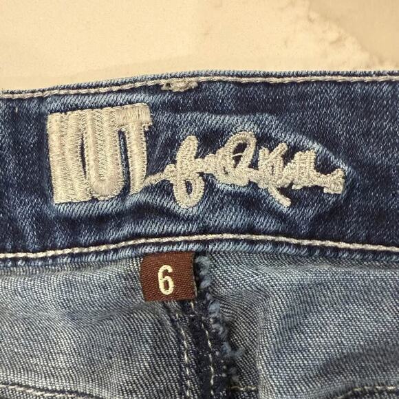 KUT From The Kloth Raw Hem Straight Denim Jeans Women’s 6 Dark Blue Wash Casual - Picture 4 of 10